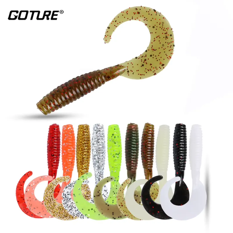 Goture Kit 10 Iscas Macias de Silicone 6cm para Pesca