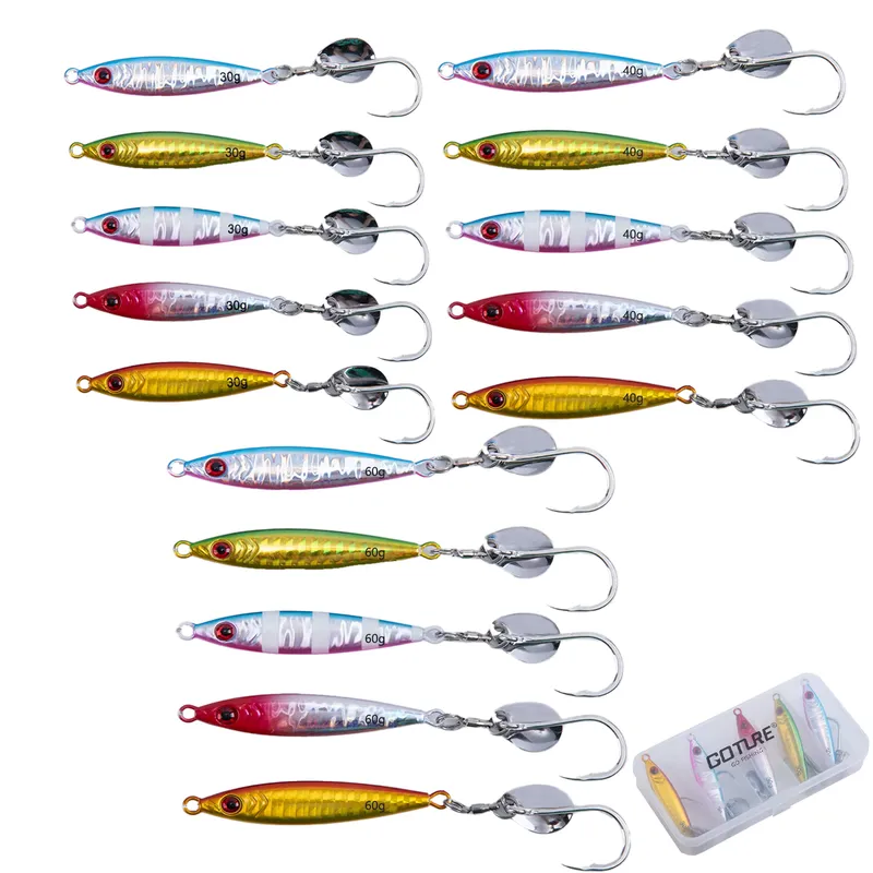 Goture Kit 10 Iscas Metálicas Spinner Rotativas para Pesca