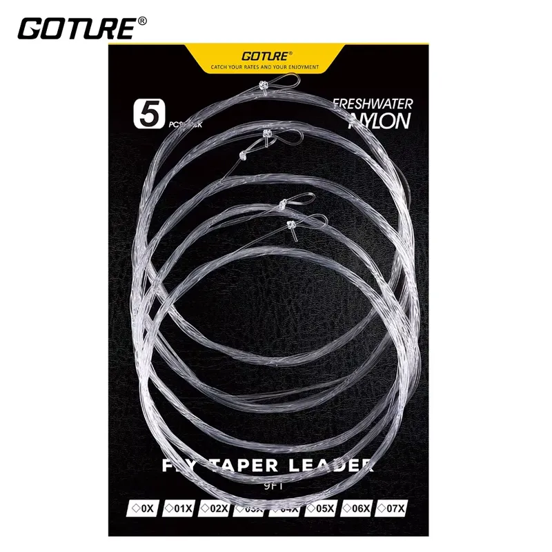 Goture Líder Cônico Voar Pesca 2,74M 5 Peças