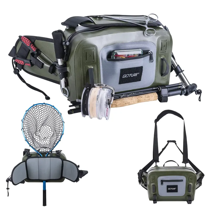 Goture Mochila Impermeável IPX8 para Pesca com Mosca