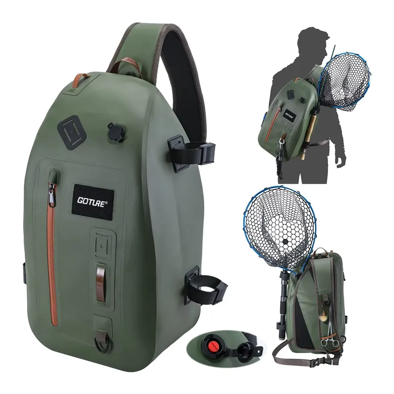 Goture Mochila de Pesca com Suporte Haste IPX8