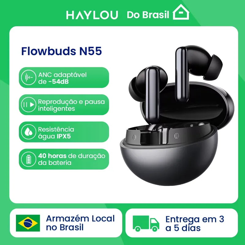 Haylou Flowbuds N55 Fone Bluetooth ANC 54dB LDAC