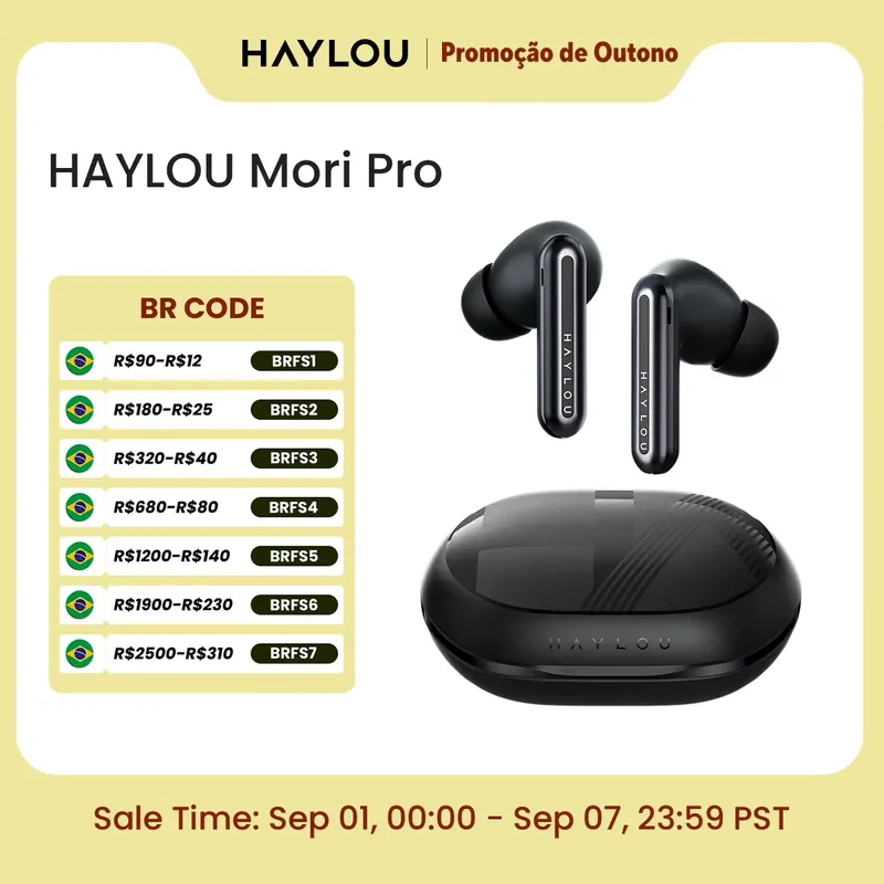 Haylou Mori Pro: Fones Bluetooth 5.4 com ANC e 35h de bateria