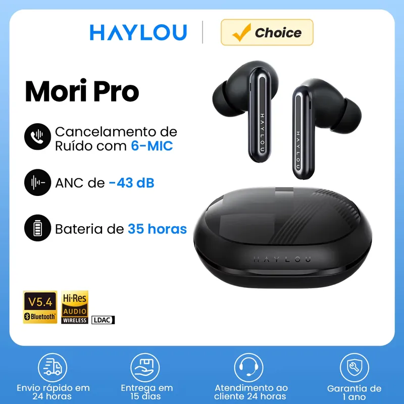 Haylou Mori Pro Bluetooth 5.4 – Fones sem fio ANC 28h