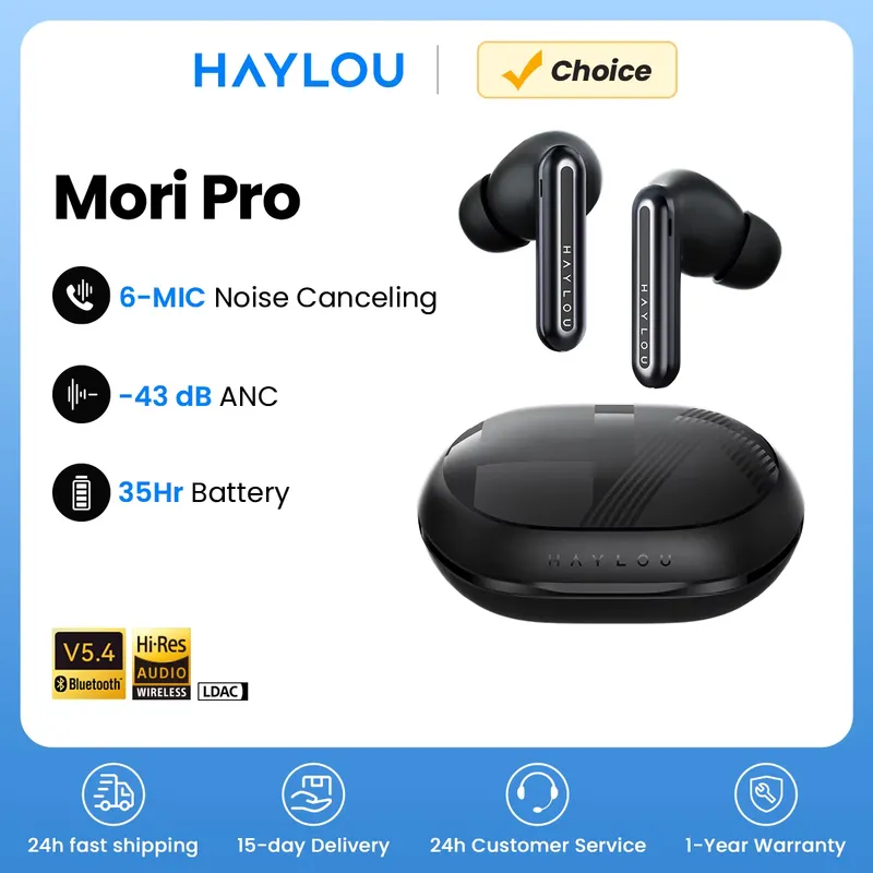 Haylou Mori Pro: fones Bluetooth 5.4 ANC e 28h de bateria