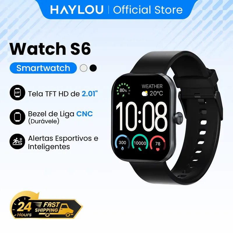 Haylou S6 Relógio Inteligente Tela HD 2.01" IP68
