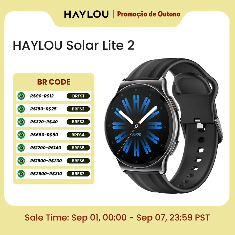 Haylou Solar Lite 2 Smartwatch AMOLED 1.43'' 150+ Esportes