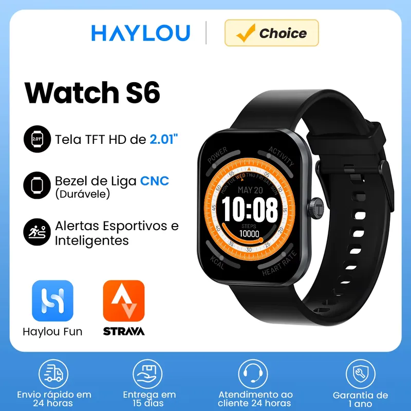 Haylou Watch S6: Smartwatch com chamadas e monitor de saúde