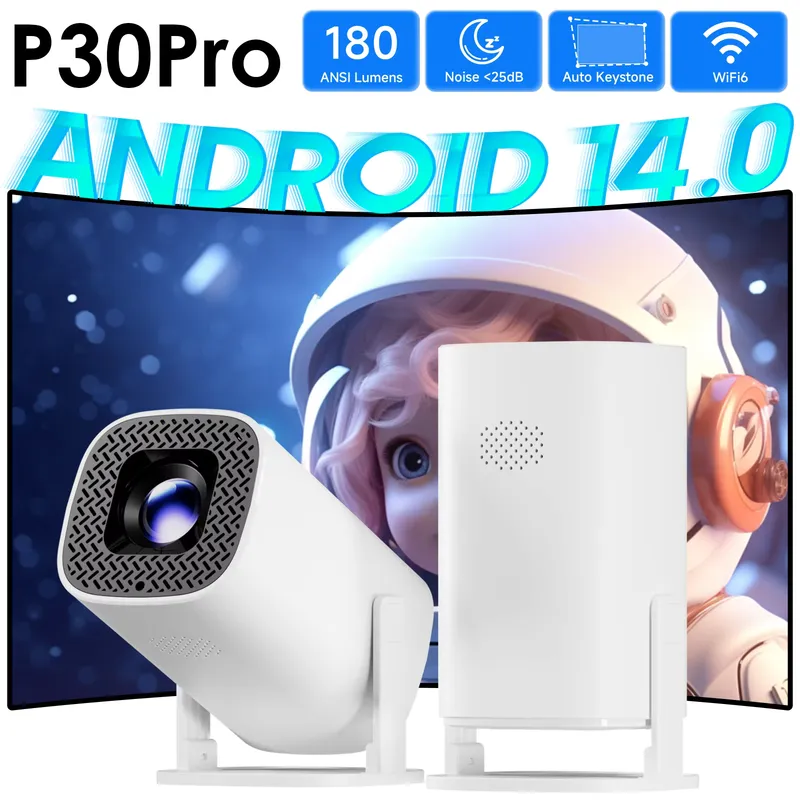 HONGTOP P30Pro Mini Projetor 4K 1080p WiFi 6 BT5.0 Portátil