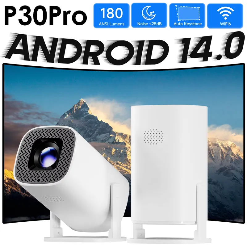 HONGTOP P30PRO Projetor 4K Android 14 WiFi6 Portátil 1080p/720p