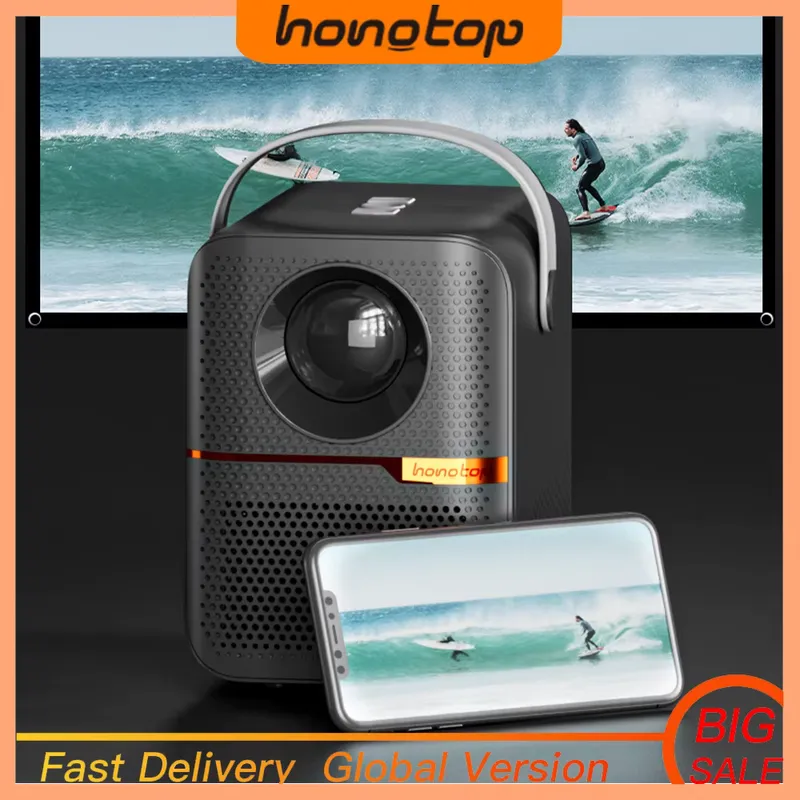 HONGTOP Projetor Home Smart TV 1080P WiFi Android 4GB/64GB