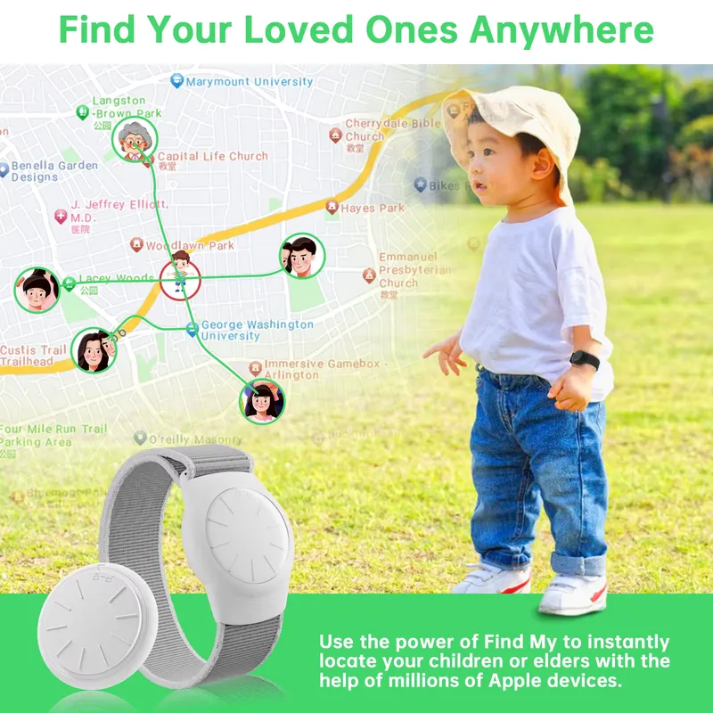 HONGTOP Rastreador GPS para Crianças e Idosos – Pulseira Find My
