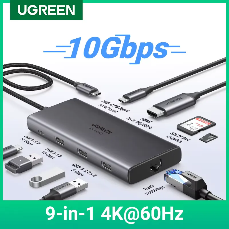 Ugreen Hub USB-C 7 em 1 com HDMI 4K e PD 100W