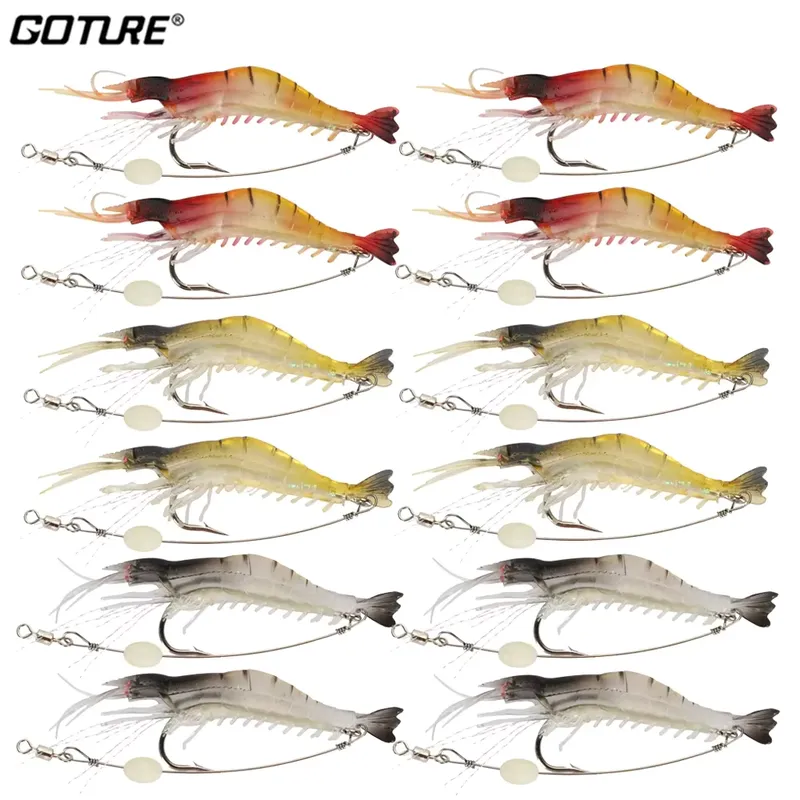 Goture Isca Artificial Camarão Silicone 9cm