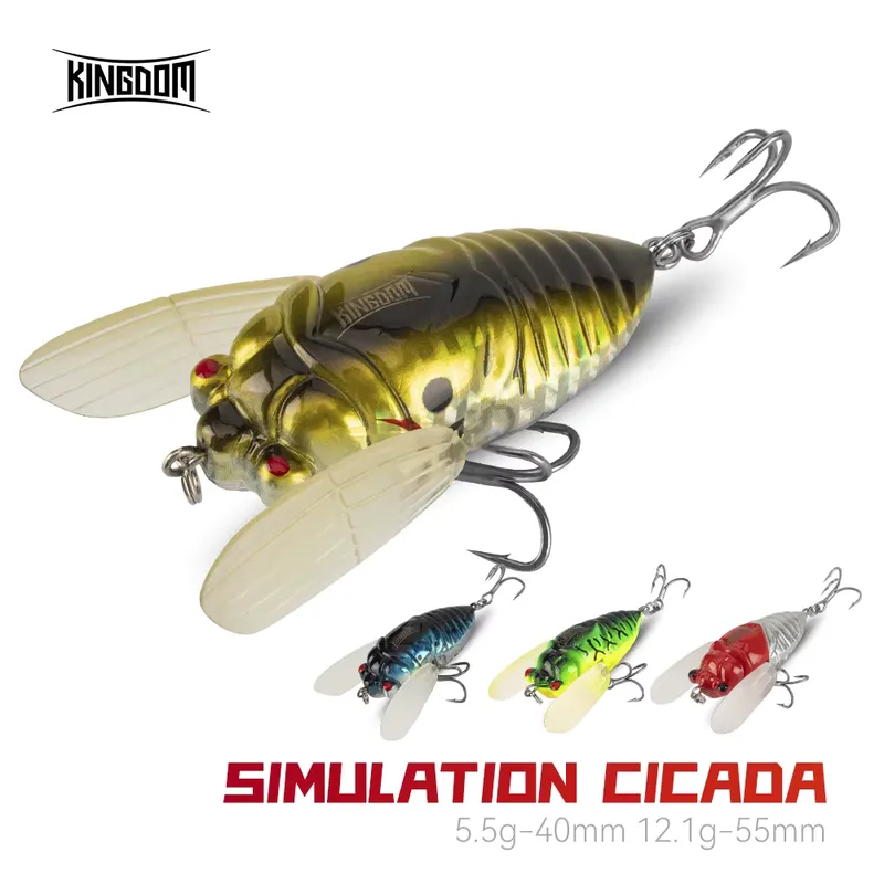 Kingdom Isca Artificial Cicada 40mm e 55mm para Pesca