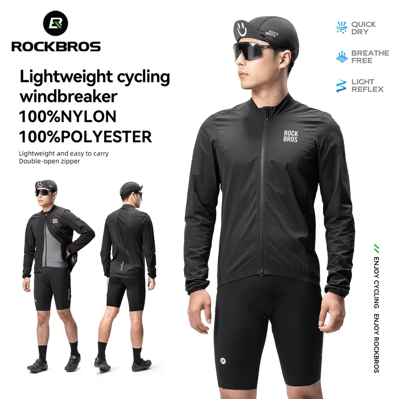 Rockbros Jaqueta Ciclismo à Prova de Vento Reflexiva