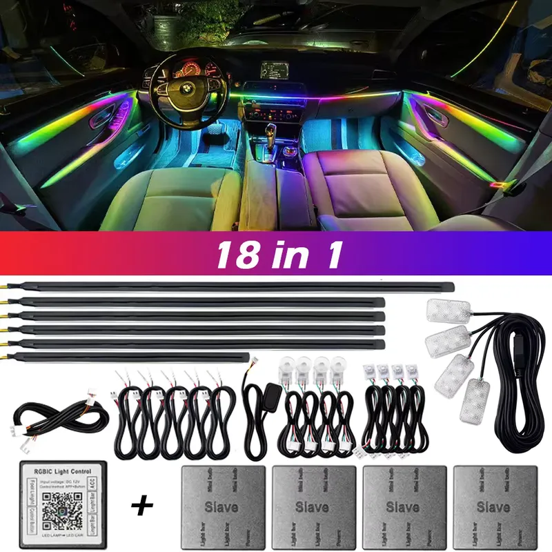 KALADA Kit Iluminação LED RGB 18 em 1 para Carro