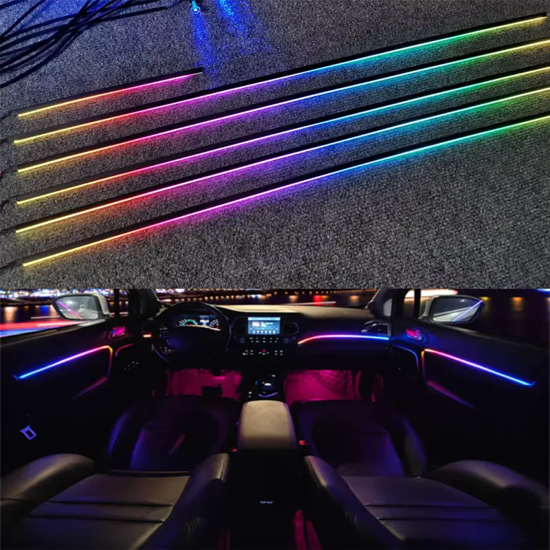 KALADA Luz Ambiente RGB 64 Cores para Carro LED