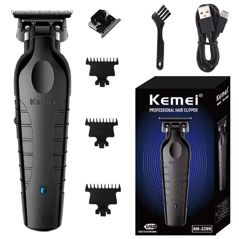 Kemei 2299 Aparador de Cabelo Sem Fio – Corte Profissional 0mm