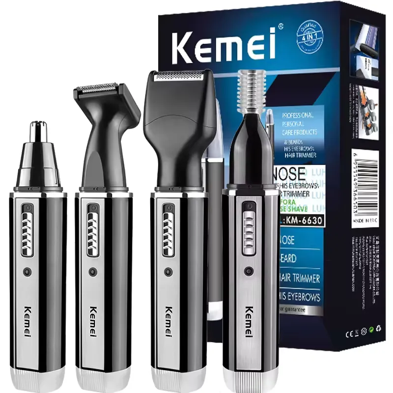 Kemei Aparador de Barba 4 em 1 Recarregável – Corte Preciso