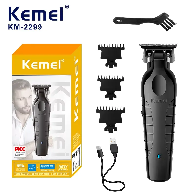 Kemei Aparador de Cabelo Sem Fio USB Recarregável KM-2299