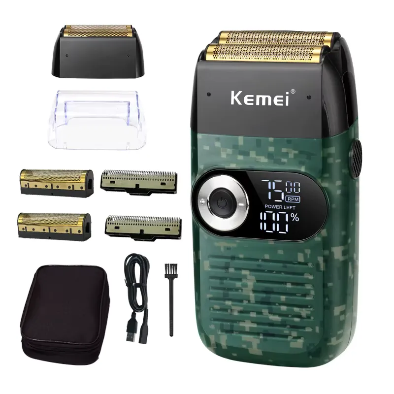 Kemei Barbeador Elétrico Masculino Recarregável – Corte Preciso