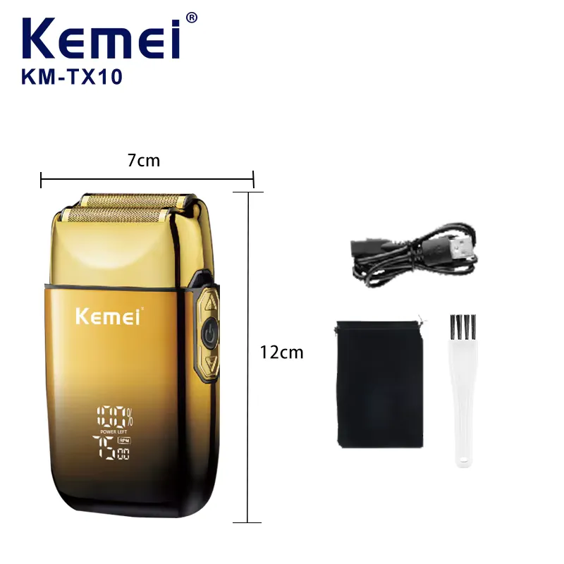 Kemei Barbeador Elétrico Recarregável TX10 para Homens