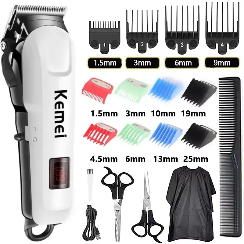 Kemei Cortador de Cabelo Profissional Sem Fio 809A – Recarga Rápida