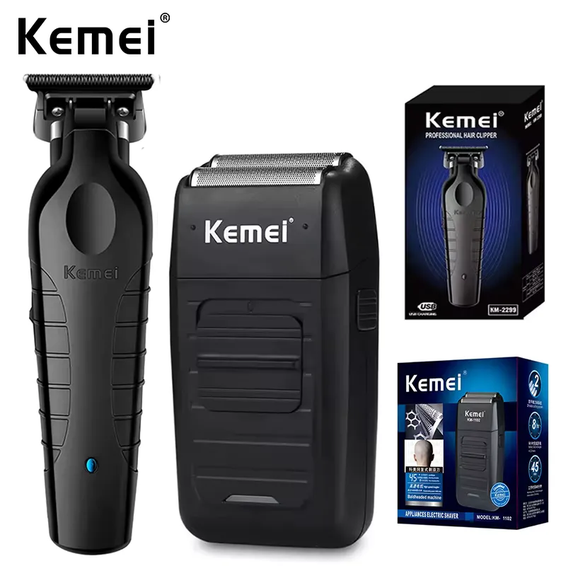 Kemei Máquina de Cortar Cabelo Elétrica Profissional com USB