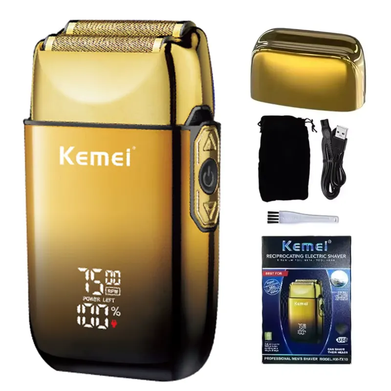 Kemei TX10 Barbeador Elétrico Recarregável – Corte Preciso