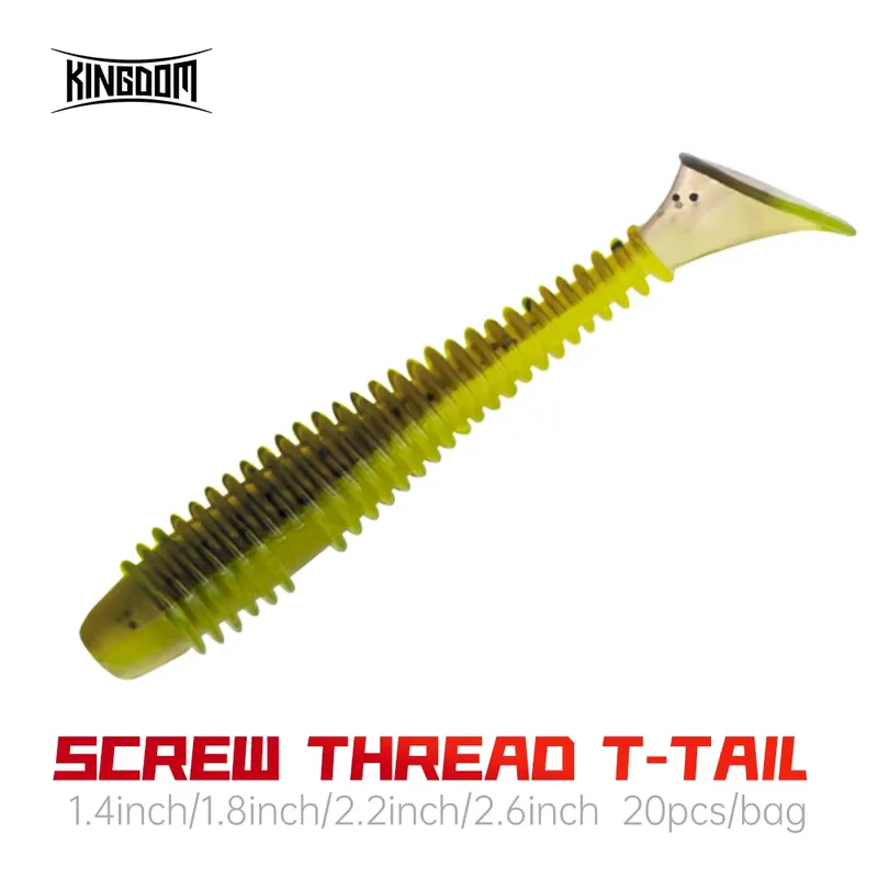 Kingdom Isca Soft T-Tail - 20 Peças Swimbaits Pesca