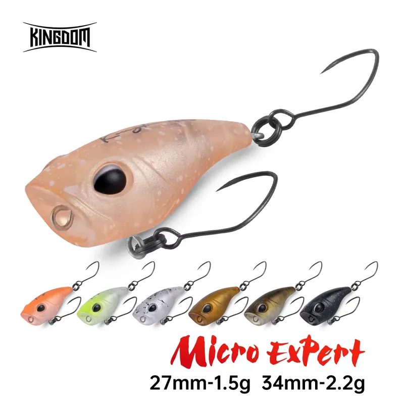 Kingdom Isca Topwater Popper 27mm e 34mm para Truta