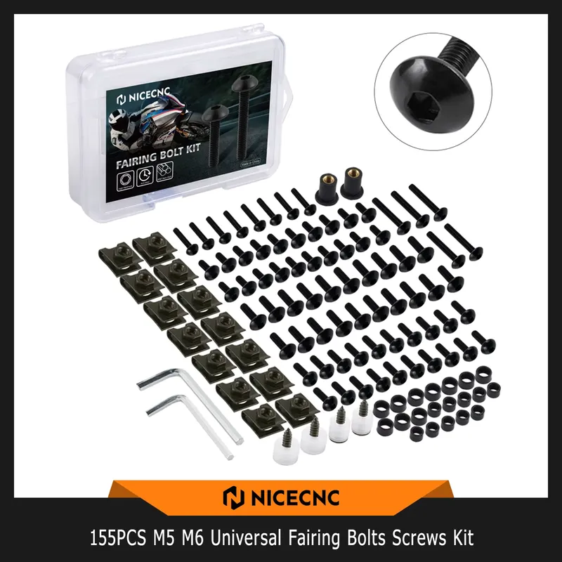 Nicecnc Kit 155 Parafusos M5 M6 Carenagem Motocicleta