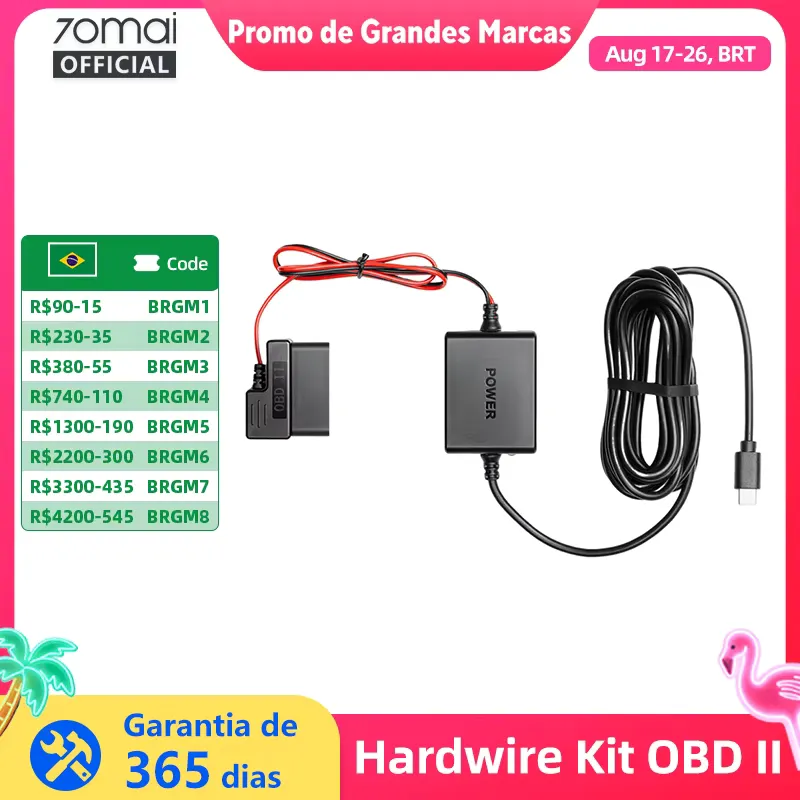70mai Kit OBD II Tipo-C para Câmera Veicular