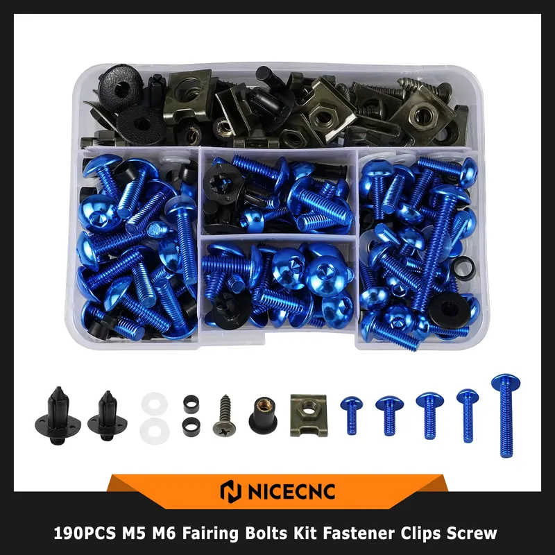 Nicecnc Kit 190 Parafusos Carenagem Yamaha YZF R1 R3 R6