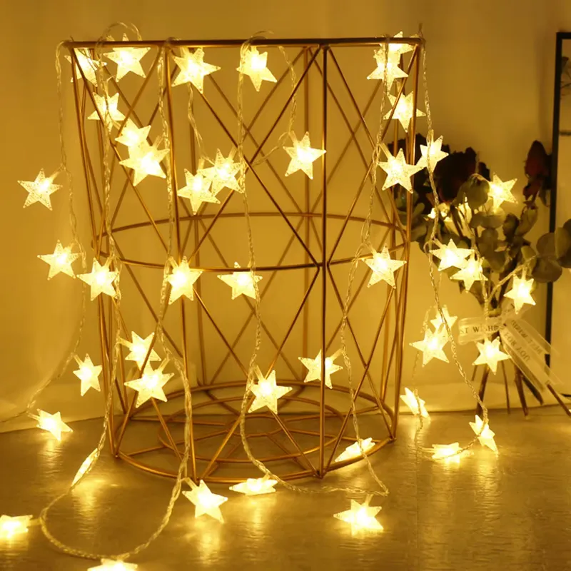 LED Luz de Fadas Estrela - Luzes de Cordas Jardim, Festa e Natal