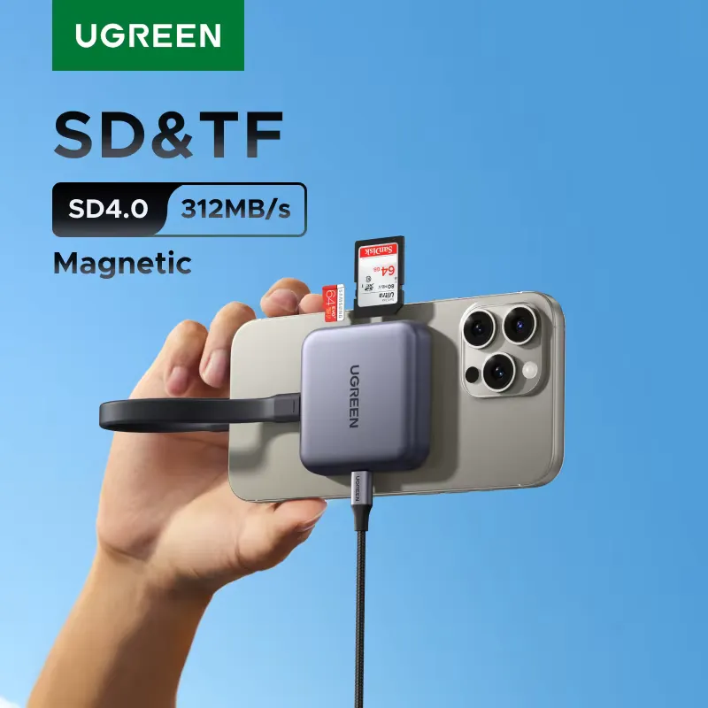 Ugreen Leitor de Cartão USB-C SD/TF 312 MB/s