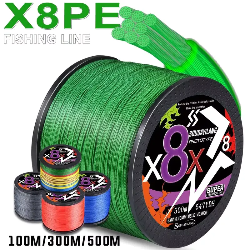 Sougayilang Linha de Pesca Trançada 8 Fios 18-88lb