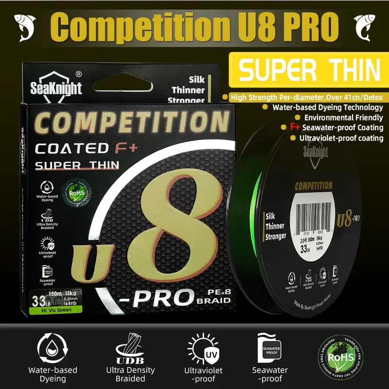 SeakNight Linha Trançada U8 Pro 150M 15-45LB