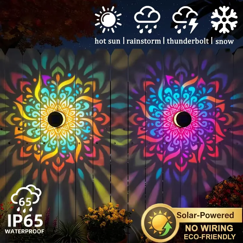 Luminária Solar Mandala LED à Prova d'Água – Decoração de Jardim