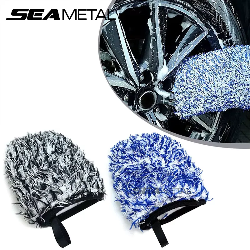 SEAMETAL Luva Microfibra Lavagem Carro - Detalhe Profissional
