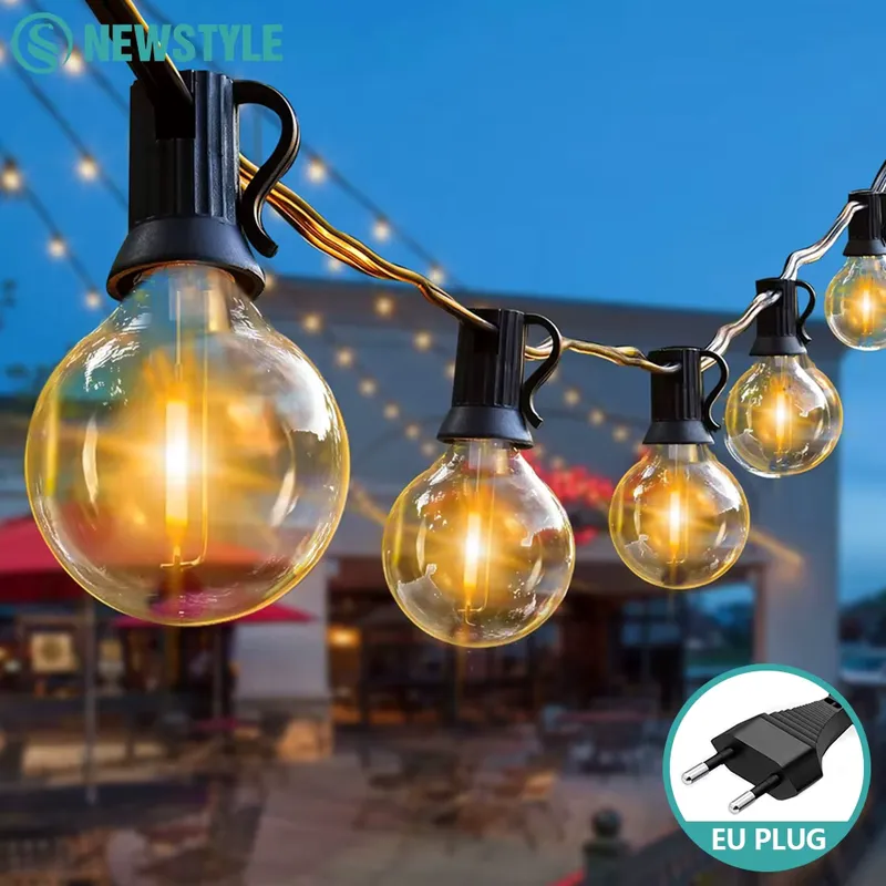 Luzes de Cordão LED G40 à Prova d'Água – Iluminação Externa