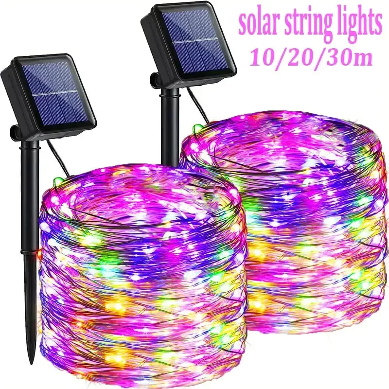 Luzes de Fada Solar - 8 Modos, À Prova d'Água, Luzes de Jardim