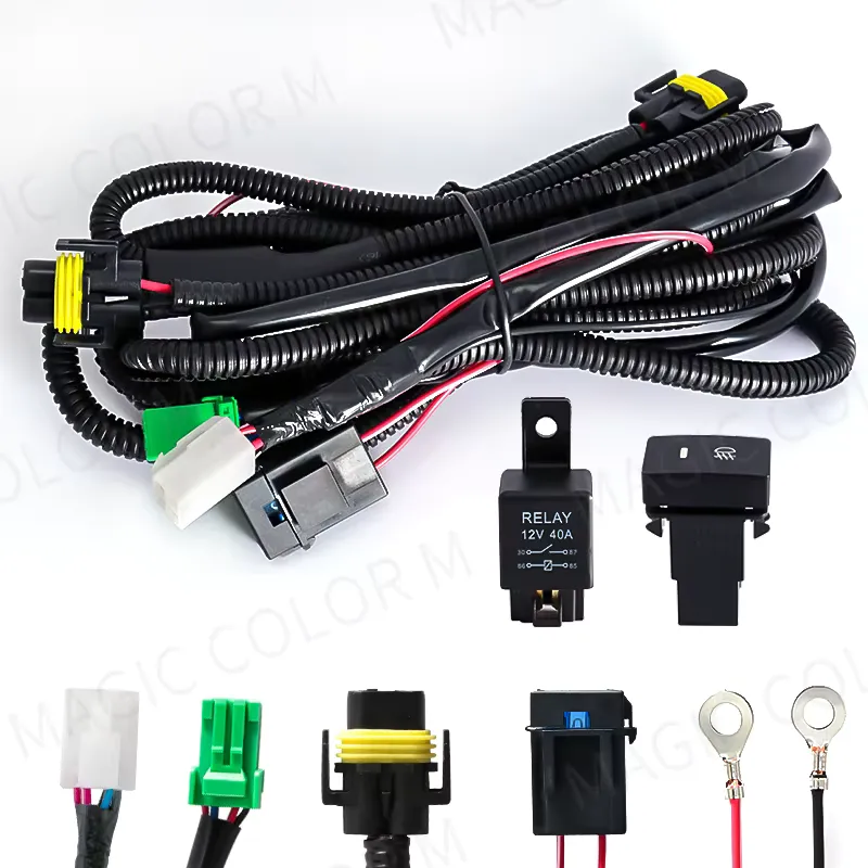 MAGIC COLORM Luz de Neblina com LED e Chicote para Carro