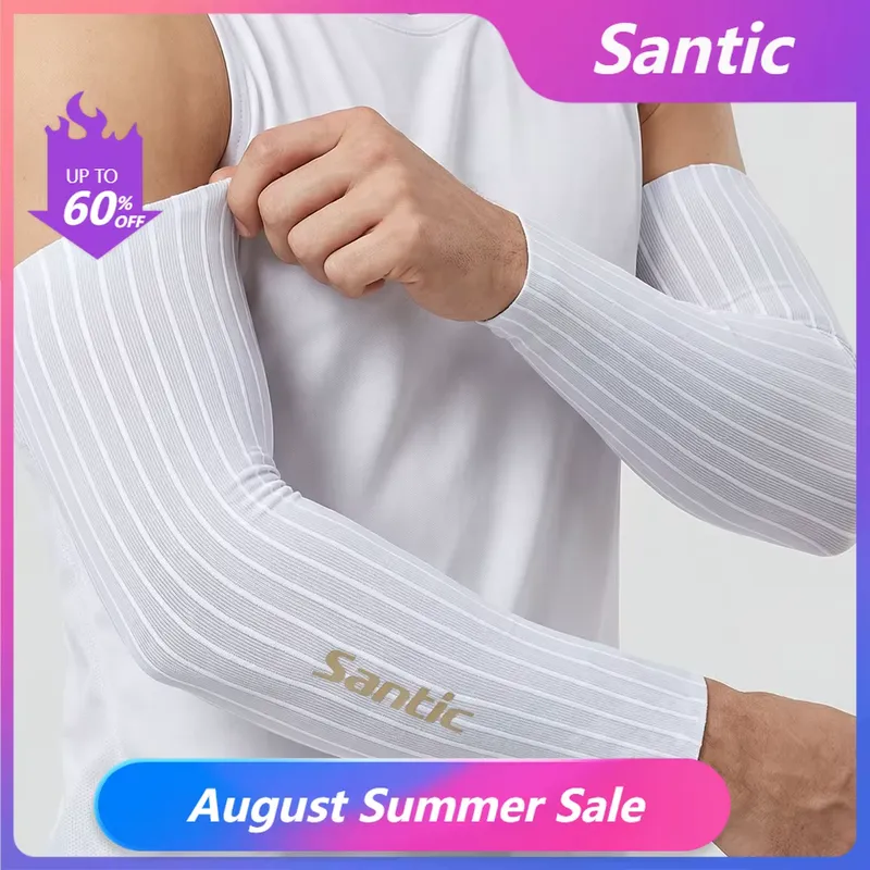 Santic Mangas de Compressão para Ciclismo com Proteção UV
