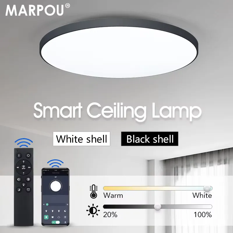 MARPOU Luminária de Teto Inteligente LED com Controle Remoto