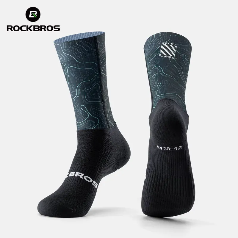 Rockbros Meias de Ciclismo Respiráveis com Compressão