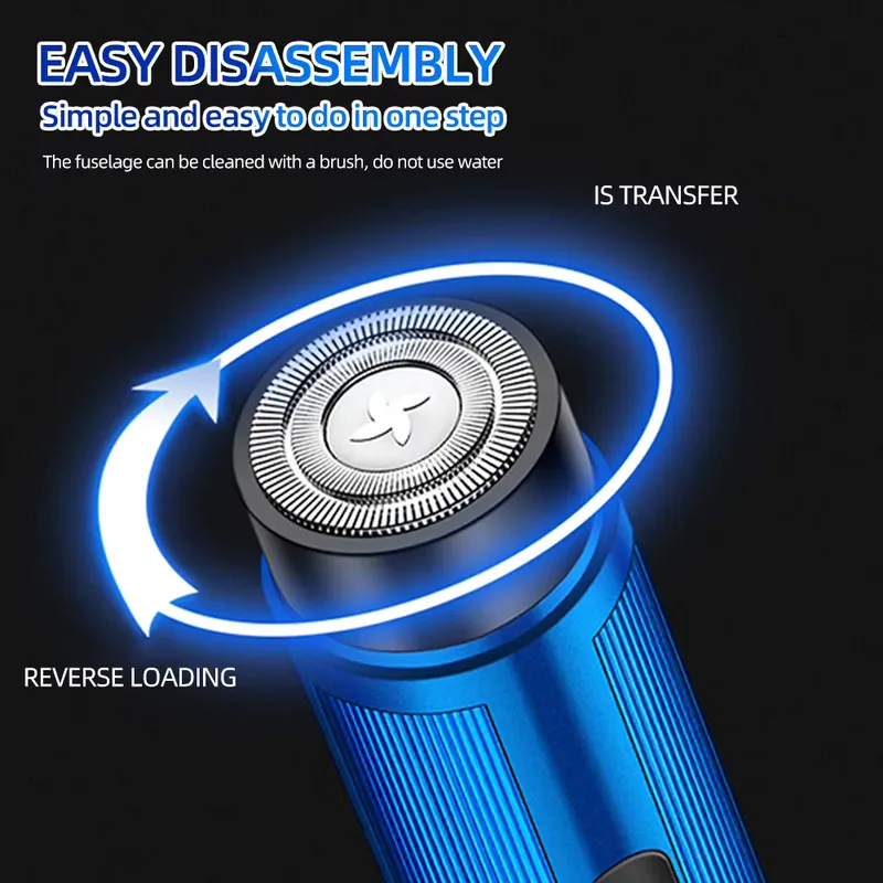 Mini Barbeador Elétrico Portátil – Recarga USB, Ideal para Viagem