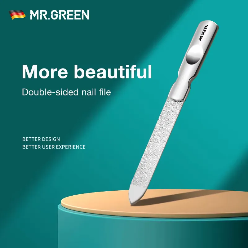 Mr.Green Arquivo Dupla Face Aço Inoxidável Manicure Pedicure
