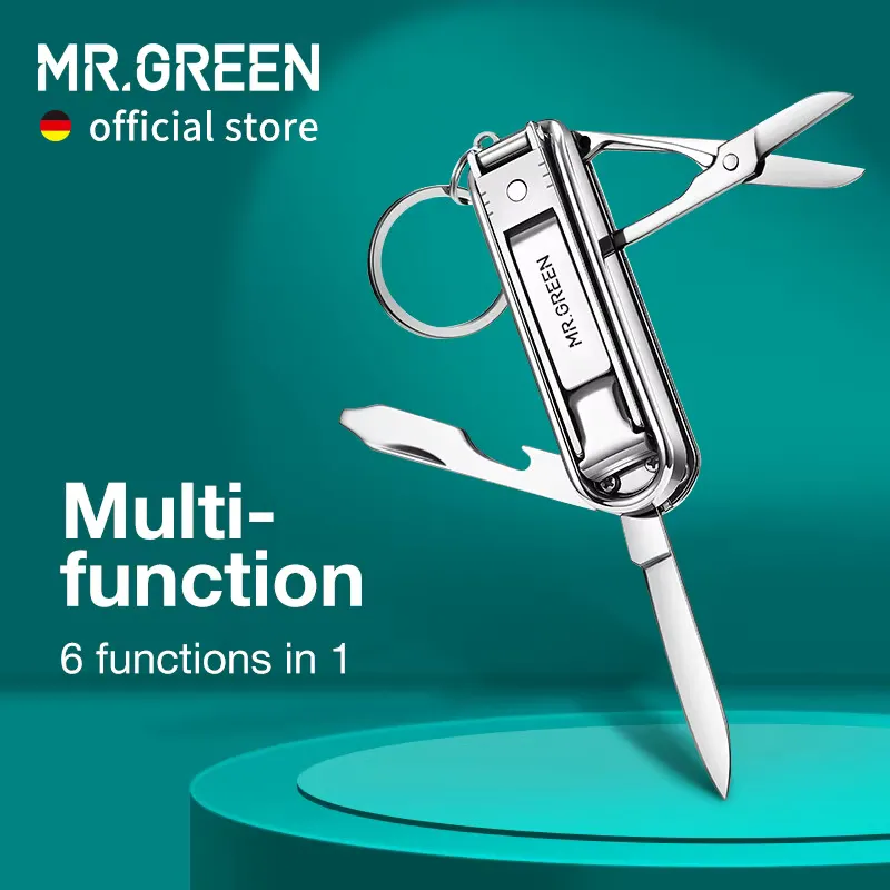 Mr.Green Cortador Multifuncional de Unhas Verde – 6 Funções